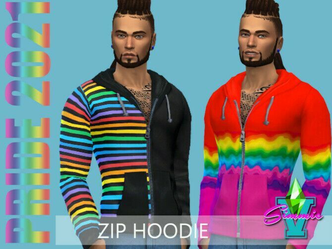 Pride21 ZIP Hoodie By Simmiev 1 Pride21 ZIP Hoodie By Simmiev Sims 4 CC