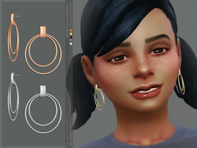 Quintessa Earrings Kids Version By Sugar OWL 1 Quintessa Earrings Kids Version By Sugar OWL Sims 4 CC