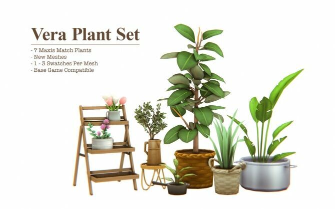 Vera Plant SET By Sims4Nicole 1 Vera Plant SET By Sims4Nicole Sims 4 CC