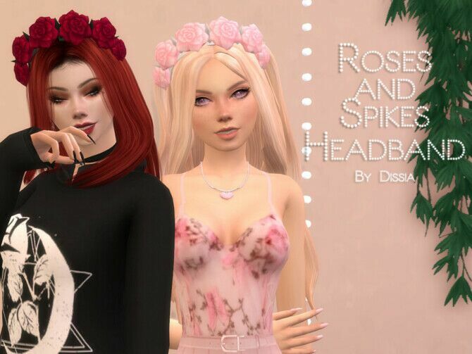 Roses And Spikes Headband By Dissia 1 Roses And Spikes Headband By Dissia Sims 4 CC