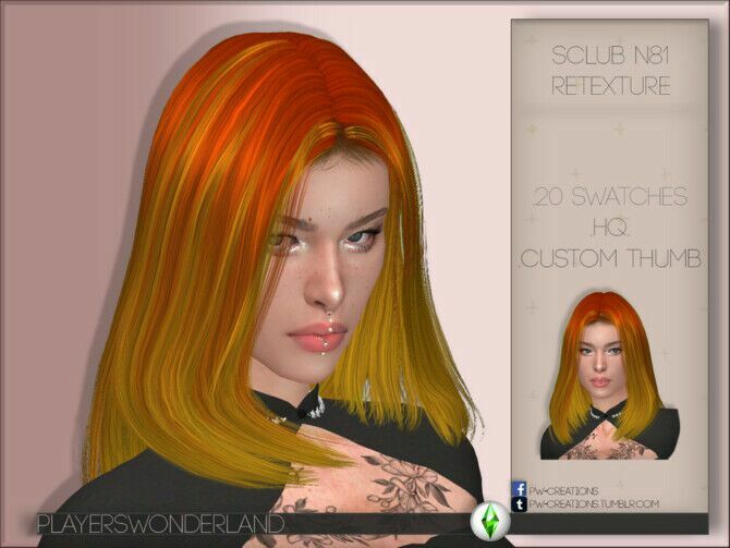 Sclub N81 Hair Retexture By Playerswonderland 2 sims 4 cc sclub n81 hair retexture by playerswonderland 2