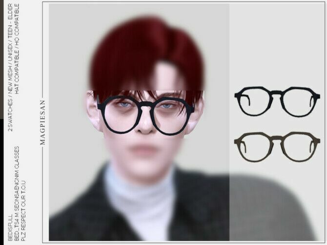 Seonsaengnim Glasses By Magpiesan 1 Seonsaengnim Glasses By Magpiesan Sims 4 CC