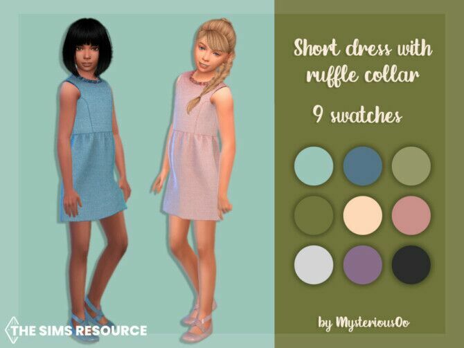 Short Dress With Ruffle Collar By Mysteriousoo 1 Short Dress With Ruffle Collar By Mysteriousoo Sims 4 CC