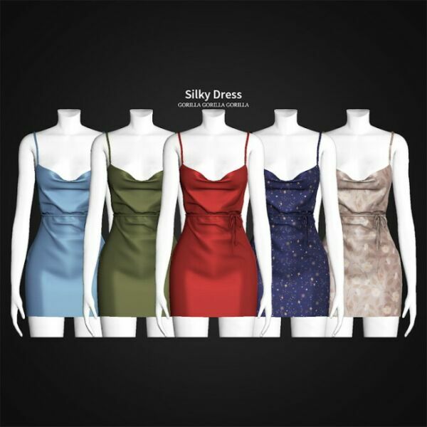 Silky Dress At Gorilla 1 Silky Dress At Gorilla Sims 4 CC