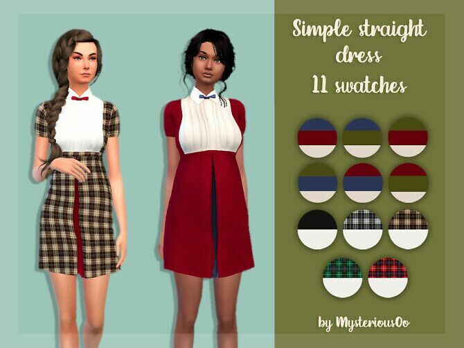 Simple Straight Dress By Mysteriousoo 1 Simple Straight Dress By Mysteriousoo Sims 4 CC