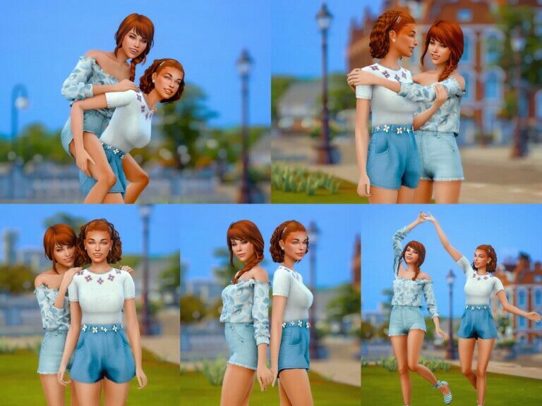 Sisters Pose Pack At Katverse 1 Sisters Pose Pack At Katverse Sims 4 CC