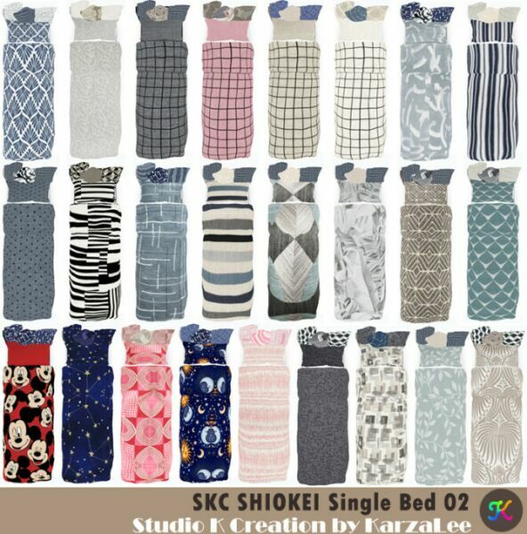 SKC Shiokei Single BED 02 At Studio K-Creation 2 sims 4 cc skc shiokei single bed 02 at studio k creation 3