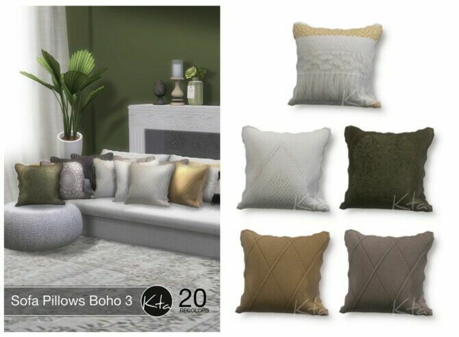Sofa Pillows Boho 3 At Ktasims 1 Sofa Pillows Boho 3 At Ktasims Sims 4 CC