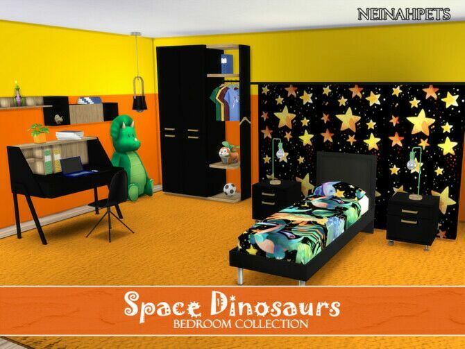 Space Dinosaurs Bedroom By Neinahpets 1 Space Dinosaurs Bedroom By Neinahpets Sims 4 CC