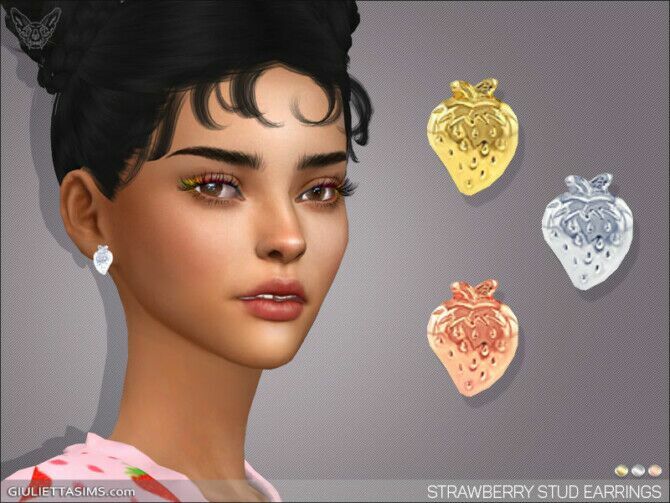 Strawberry Stud Earrings At Giulietta 1 Strawberry Stud Earrings At Giulietta Sims 4 CC