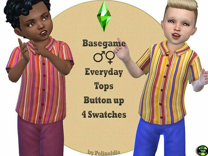 Striped Shirt For Toddlers By Pelineldis 1 Striped Shirt For Toddlers By Pelineldis Sims 4 CC