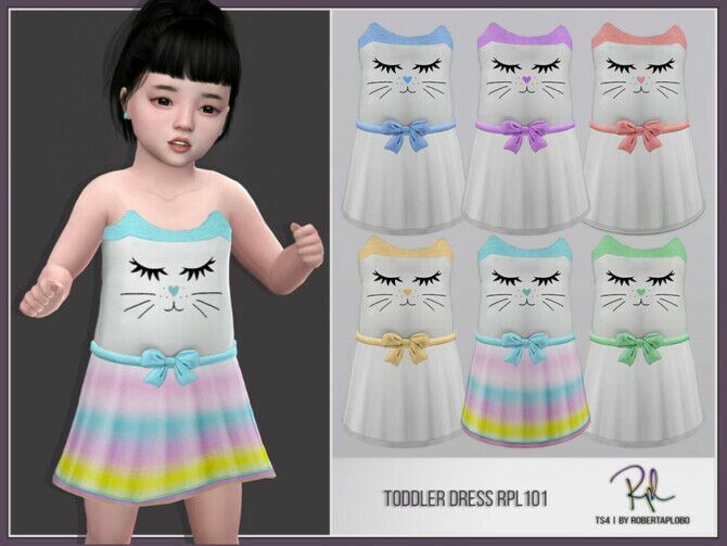 Toddler Dress RPL101 By Robertaplobo 1 Toddler Dress RPL101 By Robertaplobo Sims 4 CC