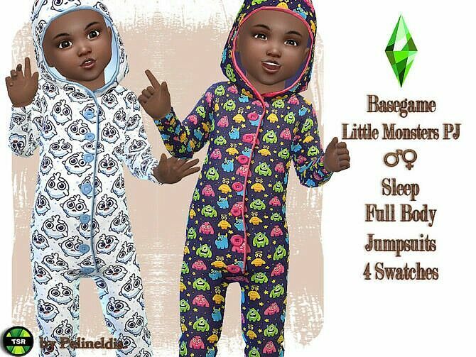 Toddler Little Monster PJ By Pelineldis 1 Toddler Little Monster PJ By Pelineldis Sims 4 CC