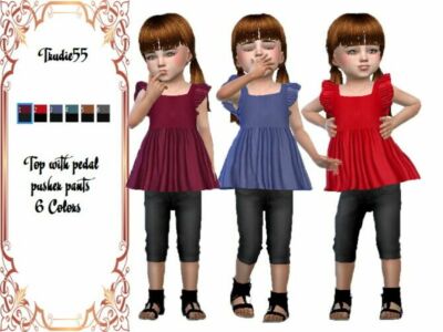 TOP With Pedal Pusher Pants By Trudieopp Sims 4 CC
