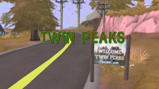 Twin Peaks Town Sign By Staberinde 1 Twin Peaks Town Sign By Staberinde Sims 4 CC