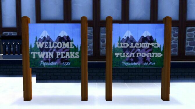 Twin Peaks Town Sign By Staberinde 3 sims 4 cc twin peaks town sign by staberinde 4