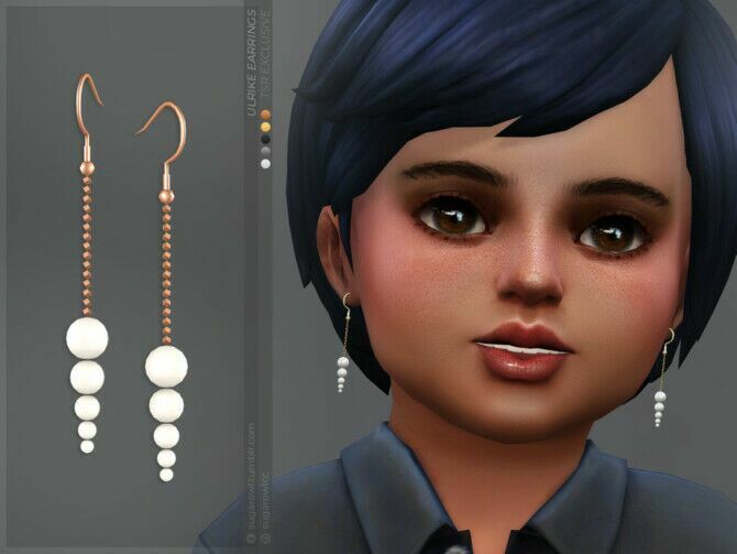 Ulrike Earrings Toddlers Version By Sugar OWL 1 Ulrike Earrings Toddlers Version By Sugar OWL Sims 4 CC