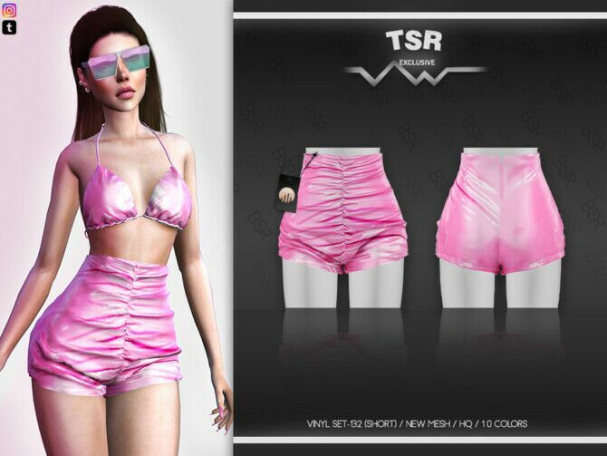 Vinyl SET 132 (Shorts) BD480 By Busra-Tr 1 Vinyl SET 132 (Shorts) BD480 By Busra-Tr Sims 4 CC