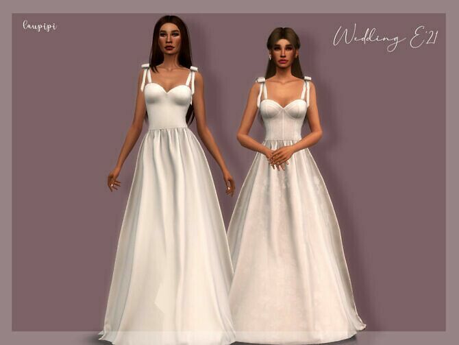 Wedding Dress DR-391 By Laupipi 1 Wedding Dress DR-391 By Laupipi Sims 4 CC
