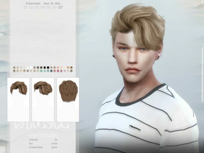 Wings-To0528 Hair By Wingssims 1 Wings-To0528 Hair By Wingssims Sims 4 CC