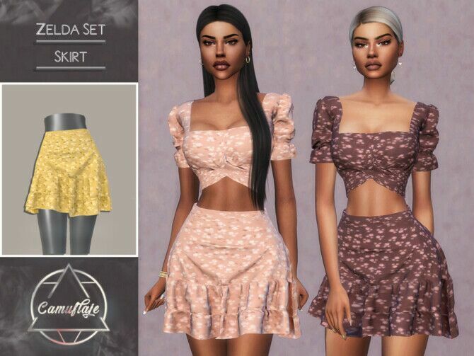 Zelda SET (Skirt) By Camuflaje 1 Zelda SET (Skirt) By Camuflaje Sims 4 CC