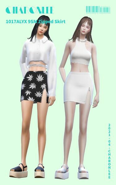 Zipped Skirt 1017Alyx 9SM At Charonlee 3 sims 4 cc zipped skirt 1017alyx 9sm at charonlee 2