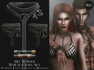 ART School Wheat Chain SET At Murphy Sims 4 CC