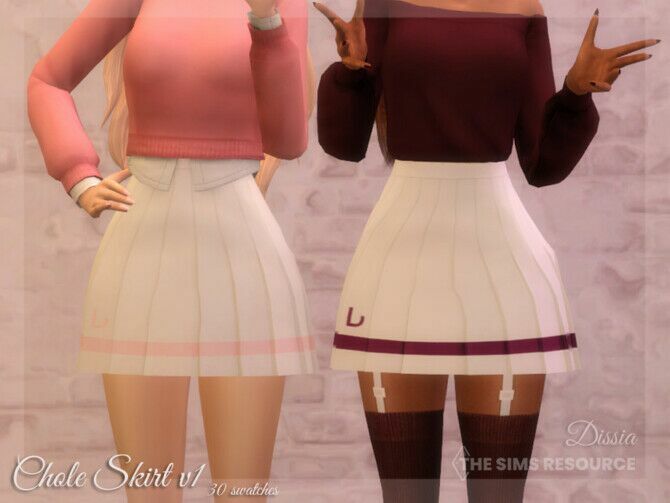 Chloe Skirt V1 (Light) By Dissia 1 Chloe Skirt V1 (Light) By Dissia Sims 4 CC