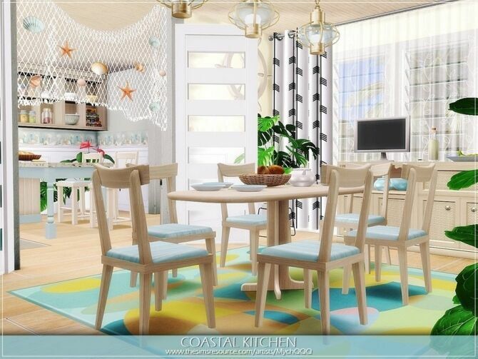 Coastal Kitchen By Mychqqq 1 Coastal Kitchen By Mychqqq Sims 4 CC