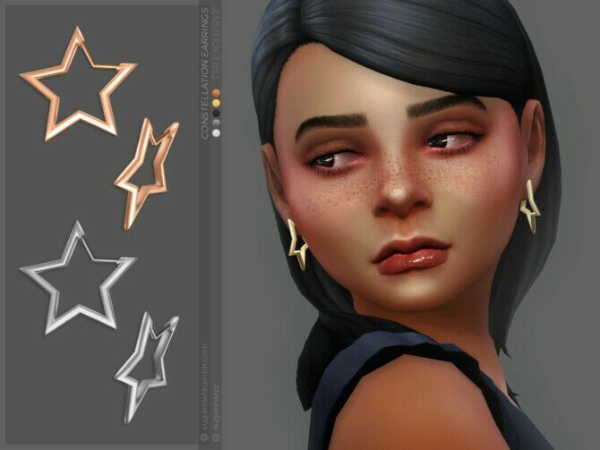 Constellation Earrings Kids Version By Sugar OWL 1 Constellation Earrings Kids Version By Sugar OWL Sims 4 CC