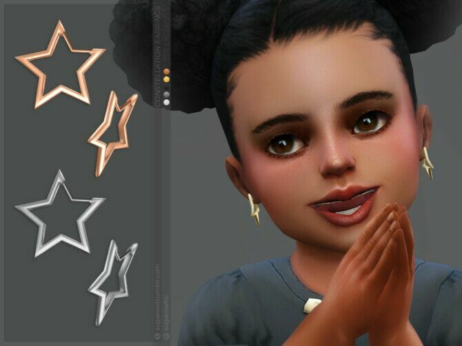 Constellation Earrings Toddlers Version By Sugar OWL 1 Constellation Earrings Toddlers Version By Sugar OWL Sims 4 CC