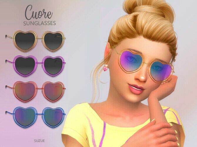 Cuore Sunglasses Child By Suzue 1 Cuore Sunglasses Child By Suzue Sims 4 CC