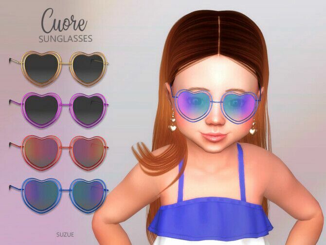 Cuore Sunglasses Toddler By Suzue 1 Cuore Sunglasses Toddler By Suzue Sims 4 CC