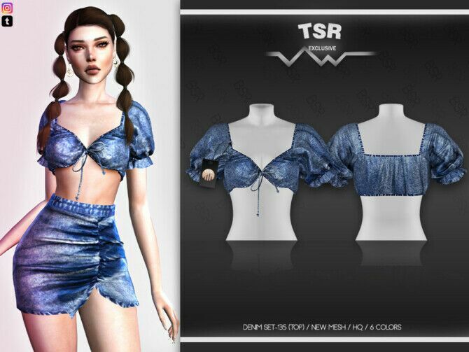 Denim SET-135 (TOP) BD487 By Busra-Tr 1 Denim SET-135 (TOP) BD487 By Busra-Tr Sims 4 CC