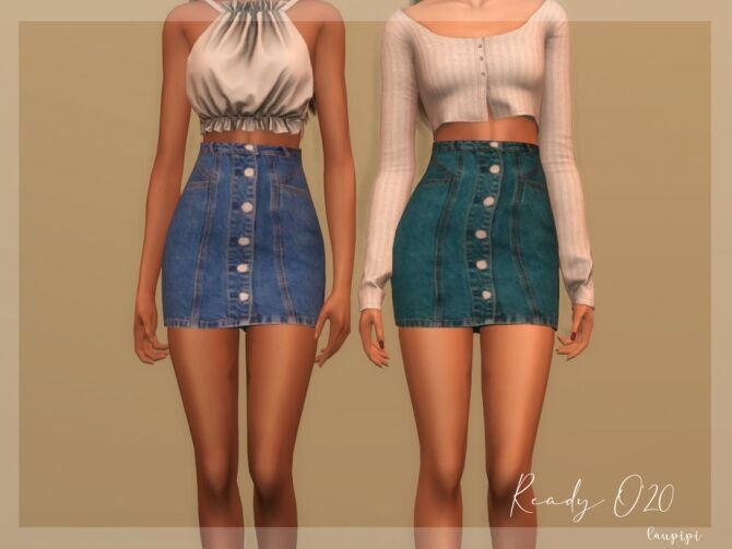 Denim Skirt MO03 By Laupipi 1 Denim Skirt MO03 By Laupipi Sims 4 CC