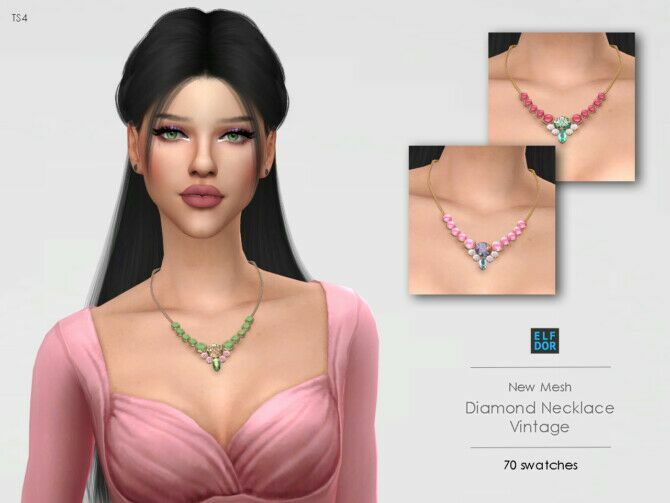 Diamond Necklace Vintage At Elfdor Sims 1 Diamond Necklace Vintage At Elfdor Sims Sims 4 CC
