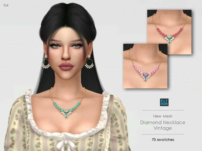 Diamond Necklace Vintage At Elfdor Sims 2 sims 4 cc diamond necklace vintage at elfdor sims 2