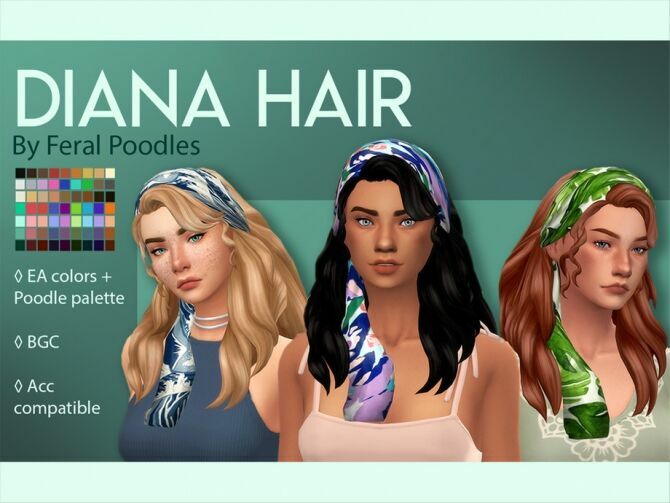 Diana Hair By Feralpoodles 1 Diana Hair By Feralpoodles Sims 4 CC