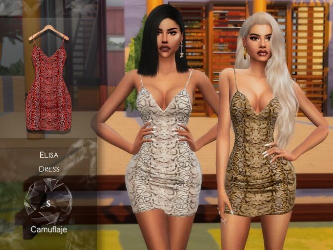 Elisa Dress By Camuflaje 1 Elisa Dress By Camuflaje Sims 4 CC
