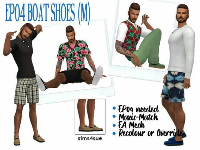 EP04 Boat Shoes (M) At Sims4Sue 1 EP04 Boat Shoes (M) At Sims4Sue Sims 4 CC