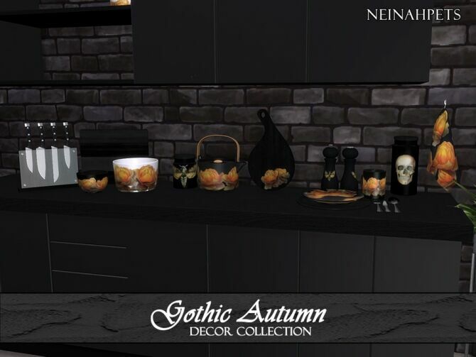 Gothic Autumn Decor By Neinahpets 1 Gothic Autumn Decor By Neinahpets Sims 4 CC