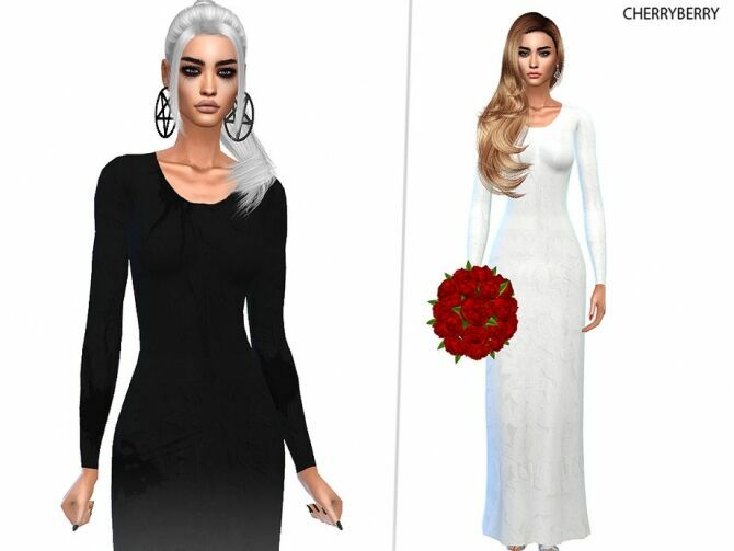 Gothic Bride Wedding Dress By Cherryberrysim 1 Gothic Bride Wedding Dress By Cherryberrysim Sims 4 CC