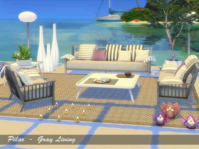 Gray Living By Pilar 1 Gray Living By Pilar Sims 4 CC
