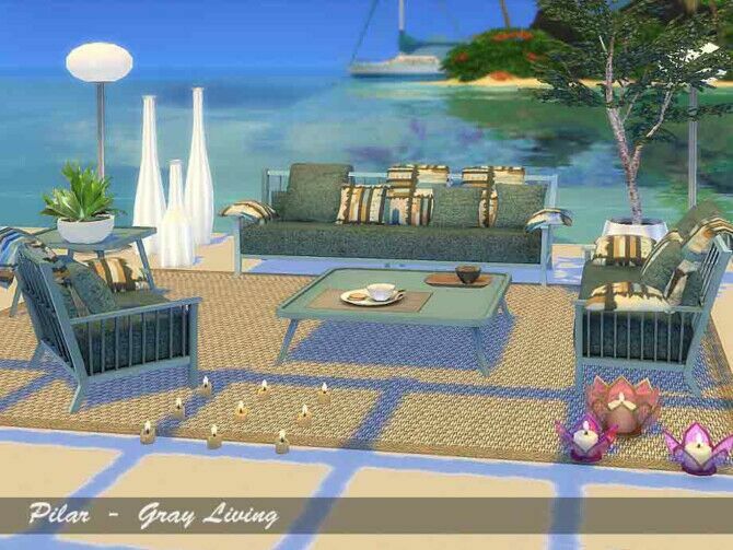 Gray Living By Pilar 2 sims 4 cc gray living by pilar 3