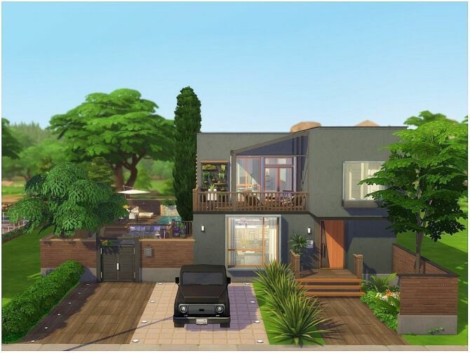 Gray Modern Home By Lotsbymanal 1 Gray Modern Home By Lotsbymanal Sims 4 CC