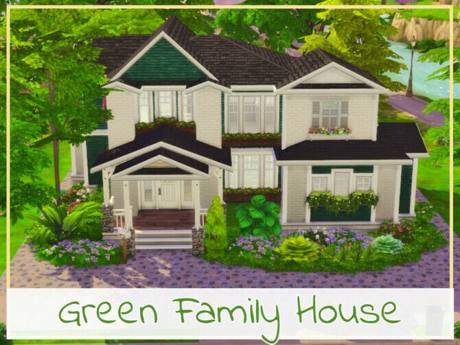 Green Family House By Simmer_Adelaina 1 Green Family House By Simmer_Adelaina Sims 4 CC