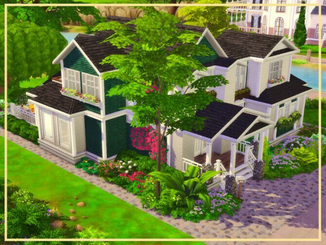 Green Family House By Simmer_Adelaina 4 sims 4 cc green family house by simmer adelaina 2