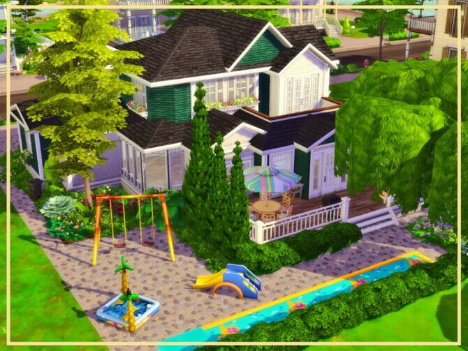 Green Family House By Simmer_Adelaina 2 sims 4 cc green family house by simmer adelaina 3