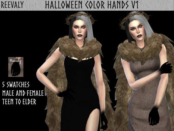 Halloween Color Hands V1 By Reevaly 1 Halloween Color Hands V1 By Reevaly Sims 4 CC