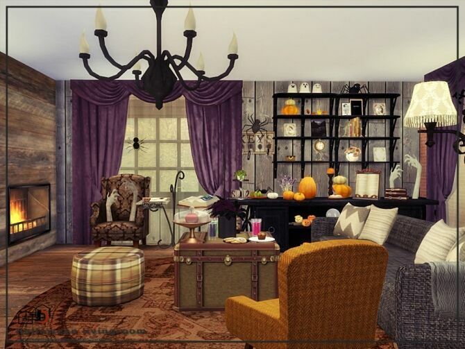 Halloween Livingroom By Danuta720 1 Halloween Livingroom By Danuta720 Sims 4 CC